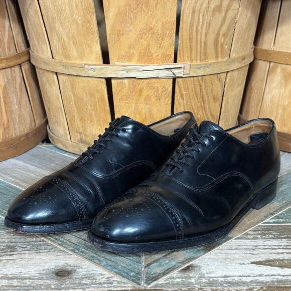 Johnston & Murphy Limited Black Leather Brogue Cap-Toe Dress Shoes Men 8.5 EEE main image 5